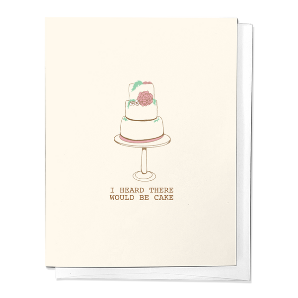 I HEARD THERE WAS CAKE CONGRATULATIONS WEDDING GREETING CARD