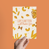 LIFE'S BETTER WITH PASTA AND YOU, LOVE FRIENDSHIP VALENTINE GREETING CARD
