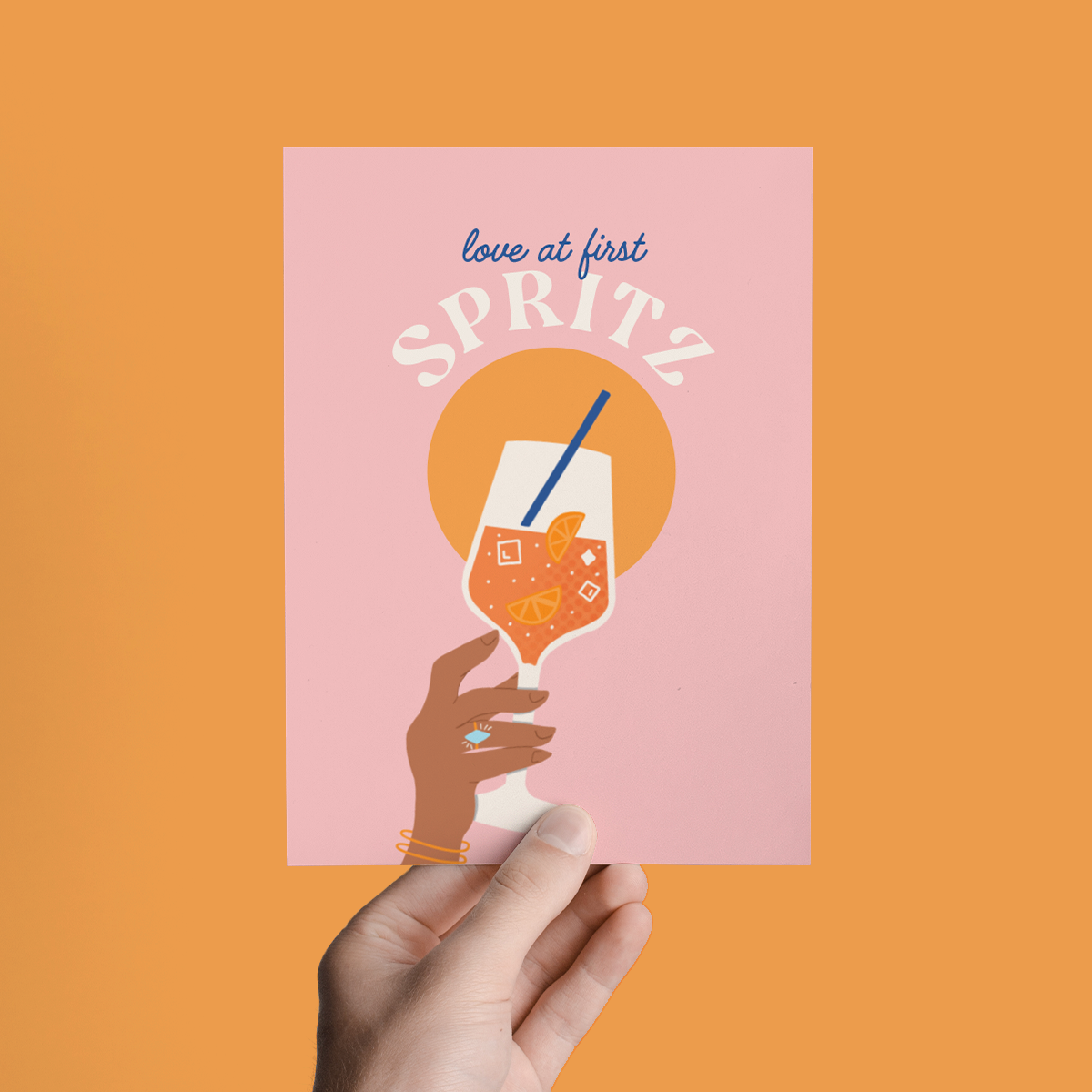 LOVE AT FIRST SPRITZ, APEROL BRIDAL WEDDING CONGRATULATIONS GREETING CARD