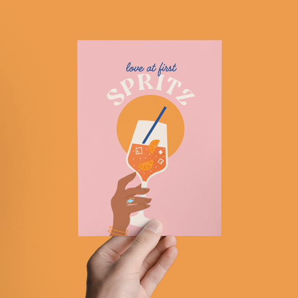 LOVE AT FIRST SPRITZ, APEROL BRIDAL WEDDING CONGRATULATIONS GREETING CARD