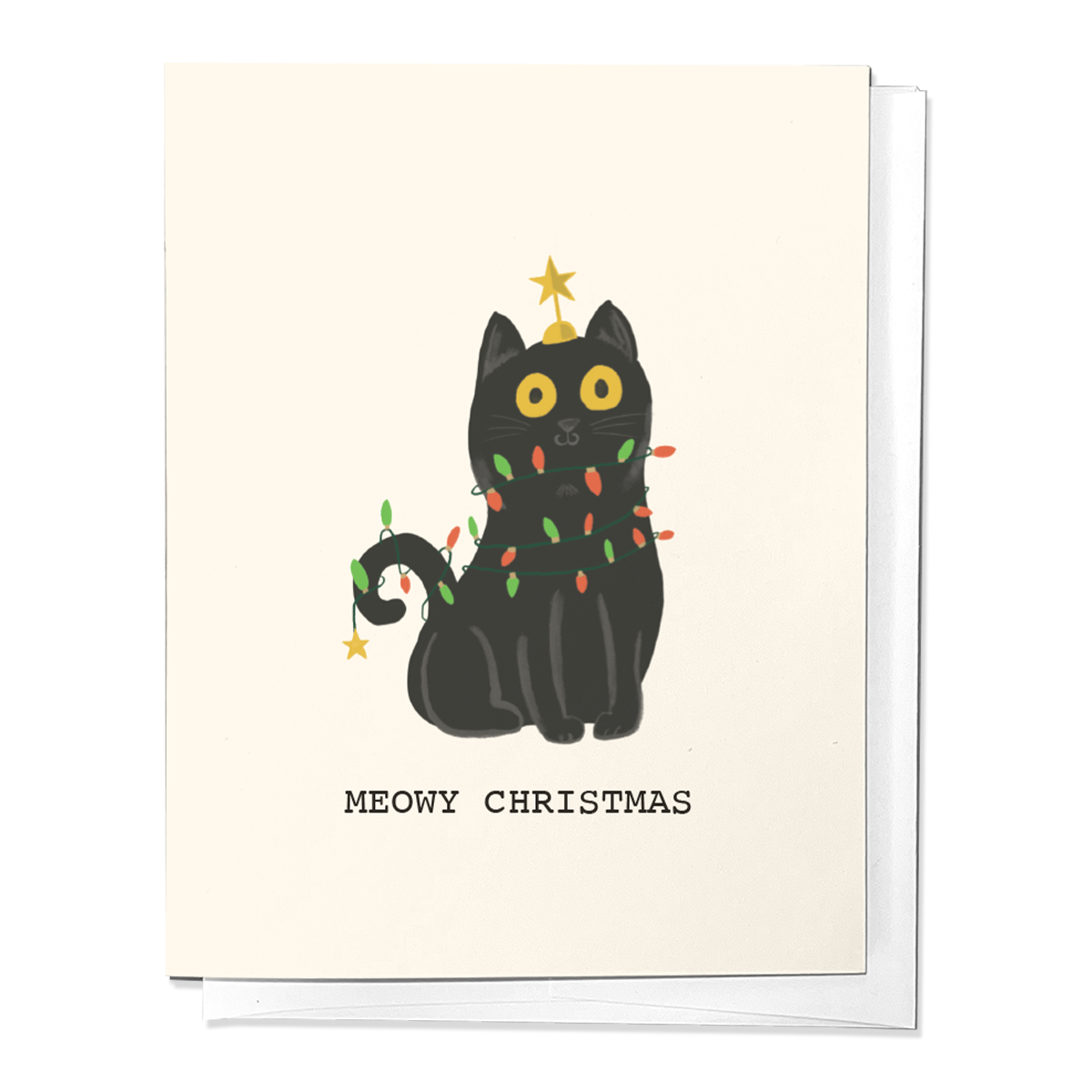 HAVE A MEOWY CHRISTMAS HOLIDAY CAT KITTEN GREETING CARD