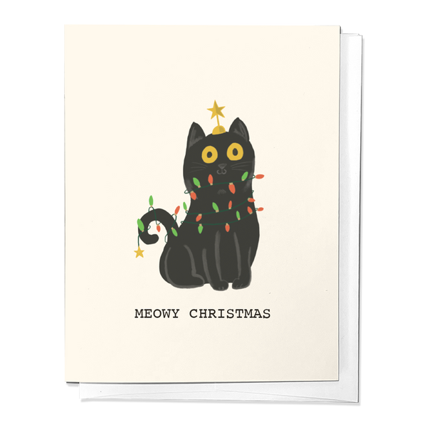 HAVE A MEOWY CHRISTMAS HOLIDAY CAT KITTEN GREETING CARD