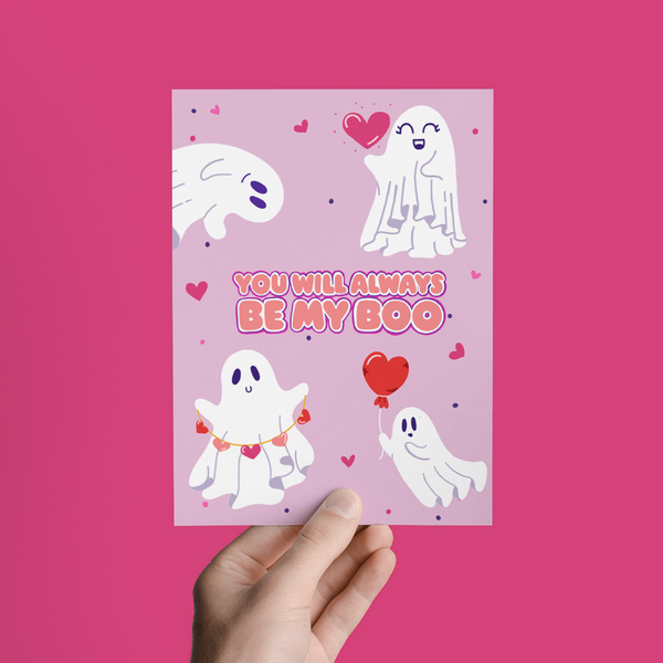 YOU WILL ALWAYS BE MY BOO, GHOST ANNIVERSARY LOVE VALENTINE GREETING CARD