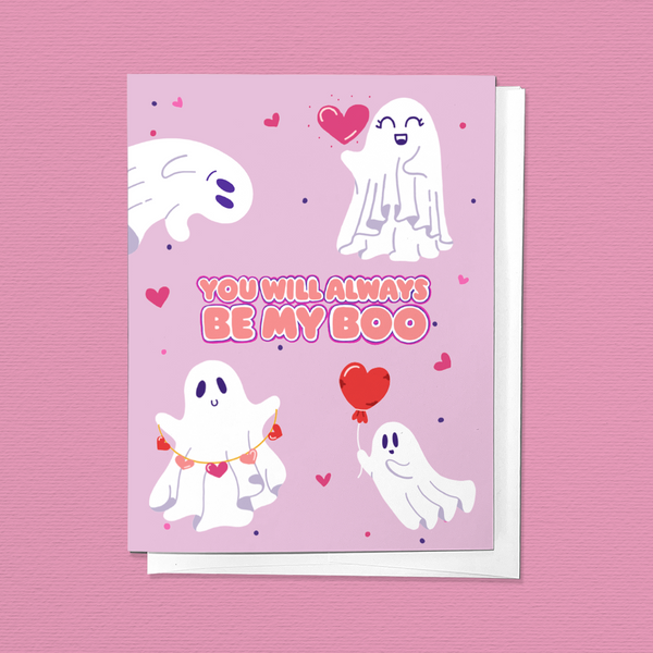 YOU WILL ALWAYS BE MY BOO, GHOST ANNIVERSARY LOVE VALENTINE GREETING CARD