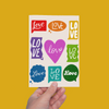 SPREADING LOVE, PRIDE AND PROUD RAINBOW GREETING CARD