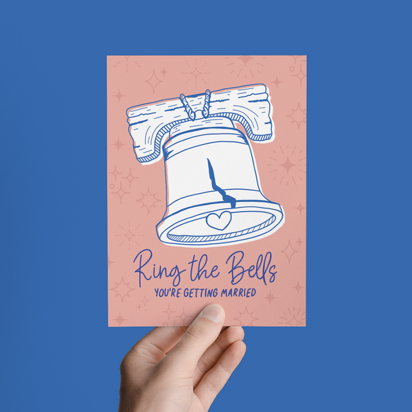 RING THE BELLS PHILADELPHIA WEDDING, ENGAGEMENT, CONGRATULATIONS GREETING CARD