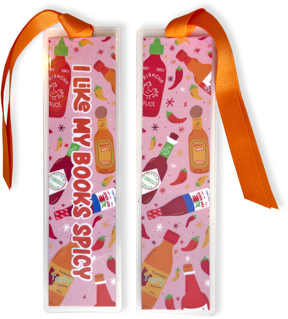 I LIKE MY BOOKS SPICY, HOT SAUCE BOOKMARK