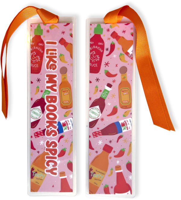 I LIKE MY BOOKS SPICY, HOT SAUCE BOOKMARK