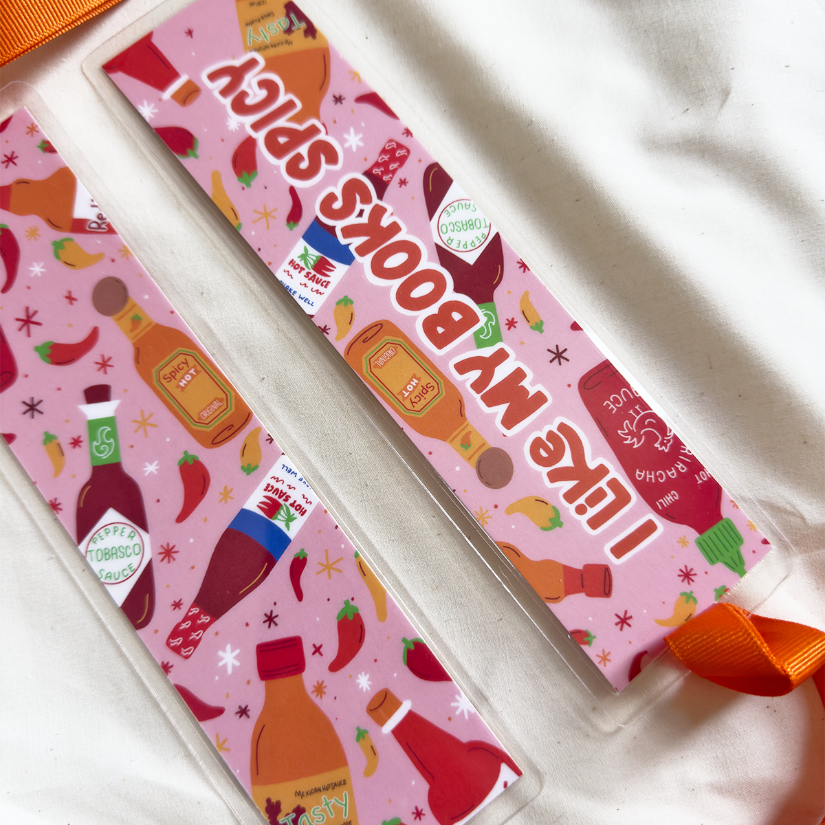 I LIKE MY BOOKS SPICY, HOT SAUCE BOOKMARK