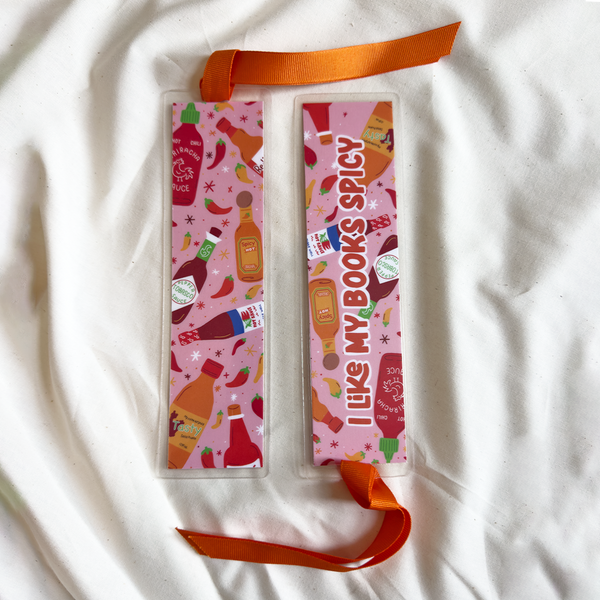 I LIKE MY BOOKS SPICY, HOT SAUCE BOOKMARK