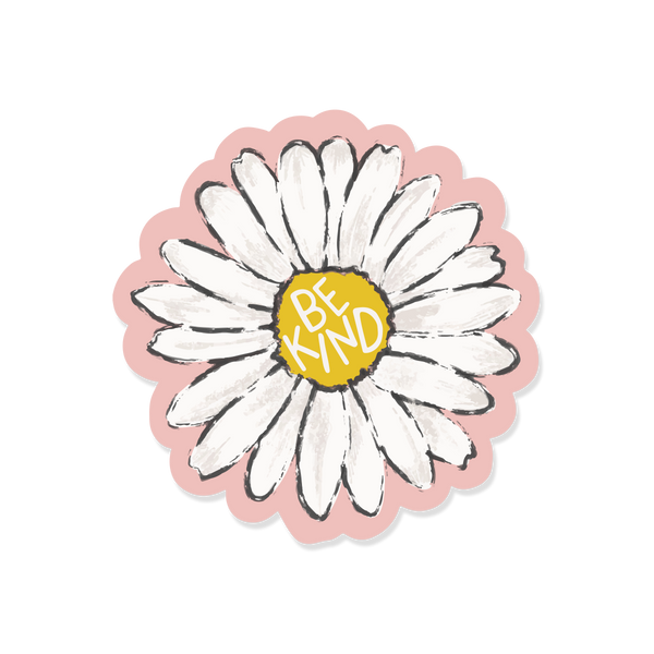 BOHO "BE KIND" DAISY VINYL WATER-RESISTANT STICKER
