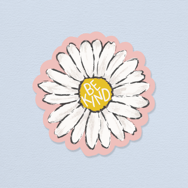 BOHO "BE KIND" DAISY VINYL WATER-RESISTANT STICKER