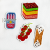 ITALIAN FOODS STICKER PACK, 4 VINYL STICKERS