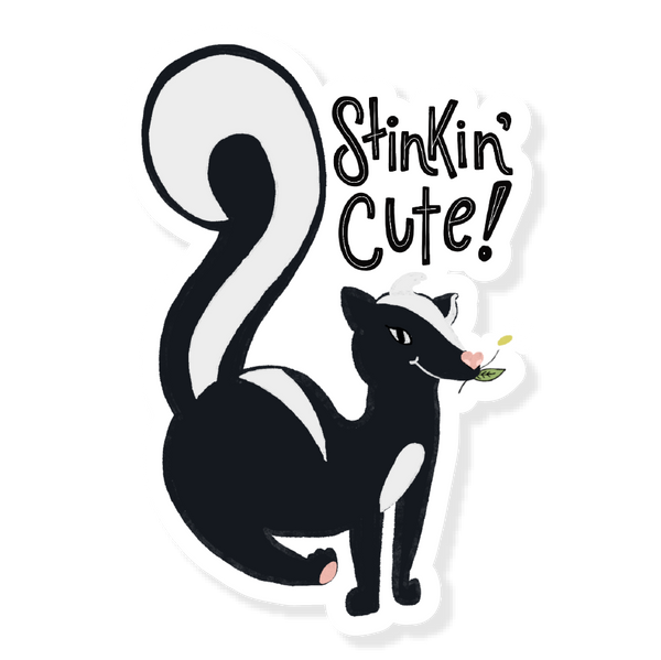 STINKIN' CUTE SKUNK VINYL STICKER