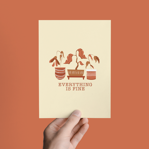 EVERYTHING IS FINE SORRY, CONDOLENCE GREETING CARD