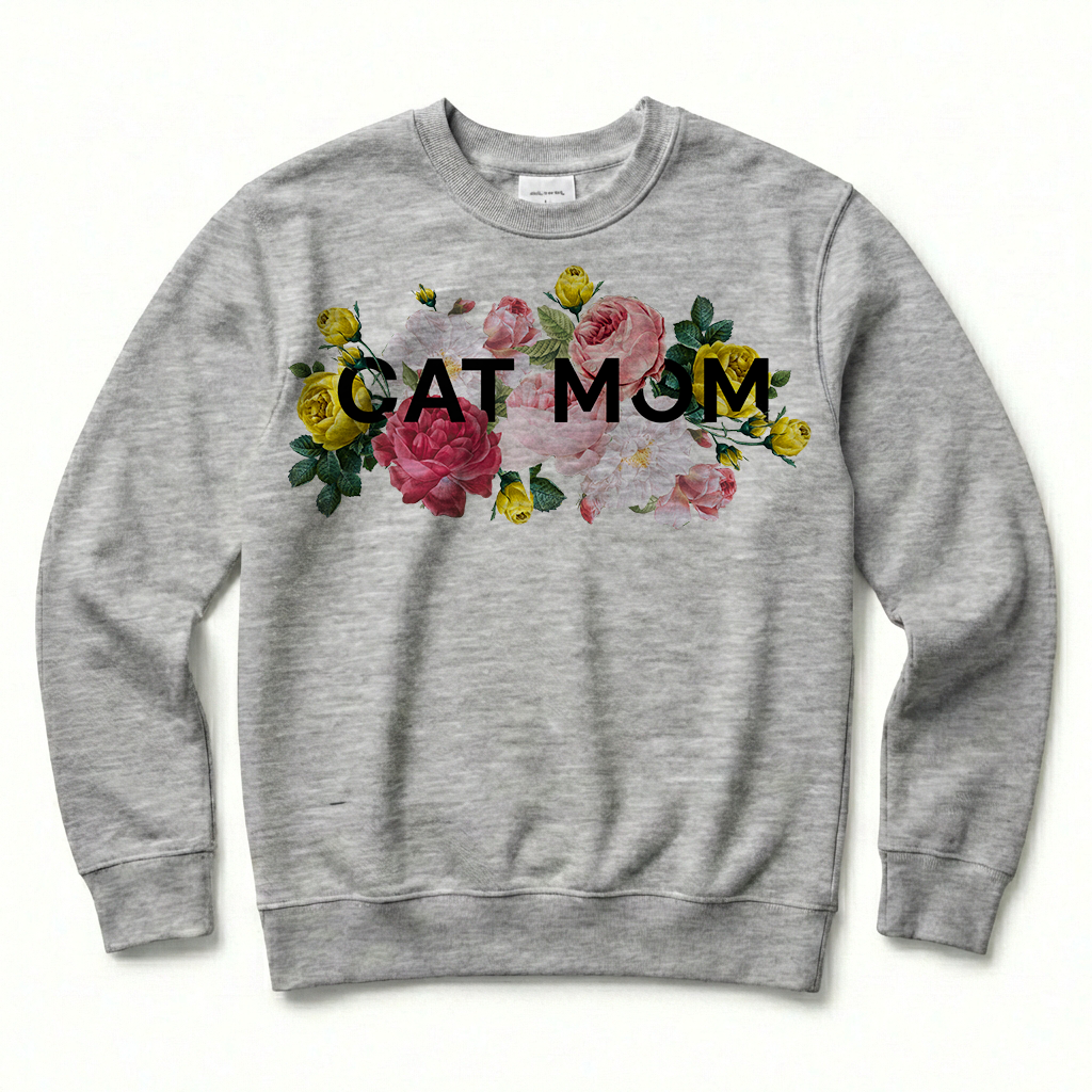 FLORAL PET MOM CREW SWEATSHIRT