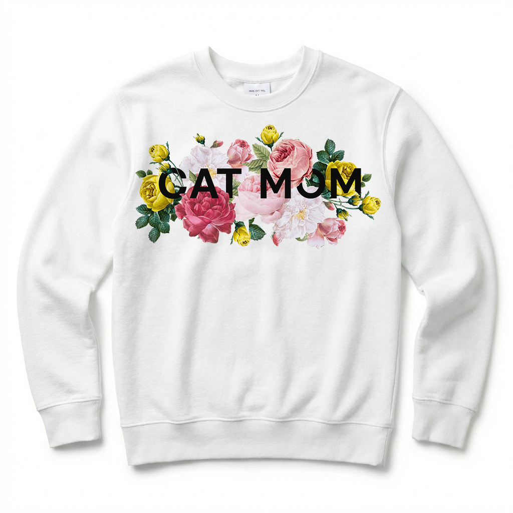 FLORAL PET MOM CREW SWEATSHIRT