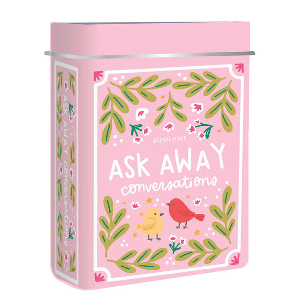 ASK AWAY CONVERSATION CARDS - DECK OF CARDS + STORAGE TIN