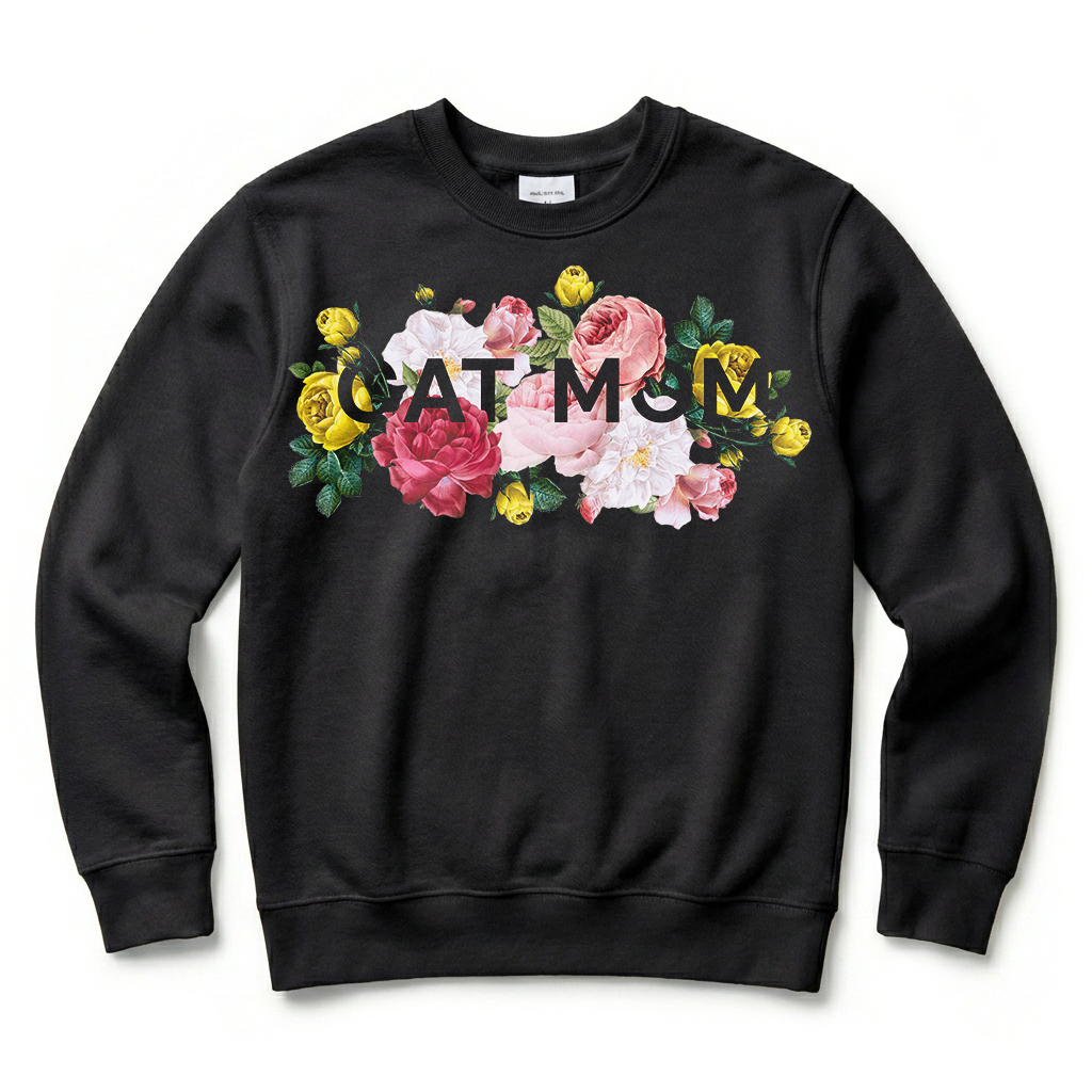FLORAL PET MOM CREW SWEATSHIRT