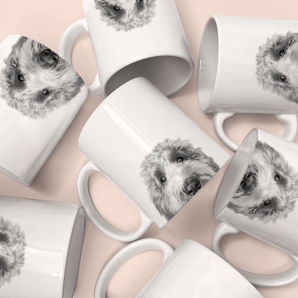 PEEKING GOLDENDOODLE MUG
