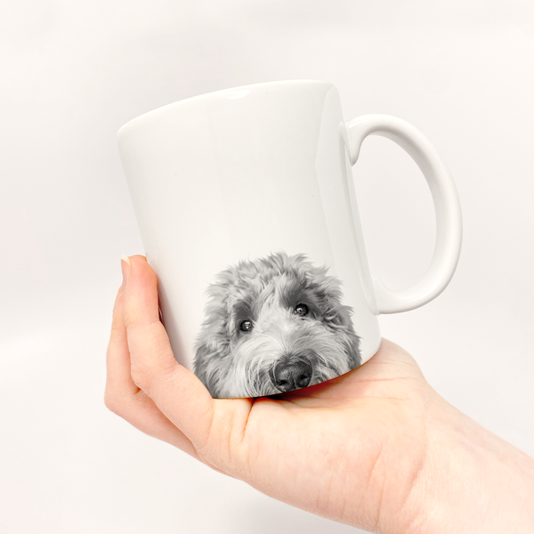 PEEKING GOLDENDOODLE MUG