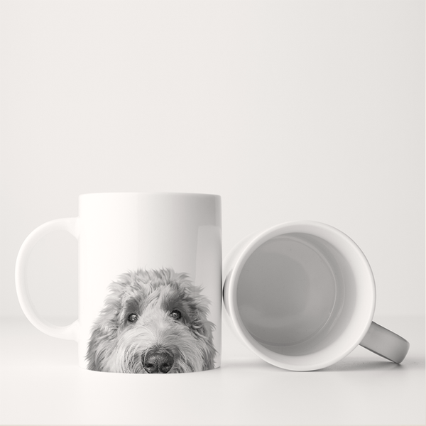 PEEKING GOLDENDOODLE MUG