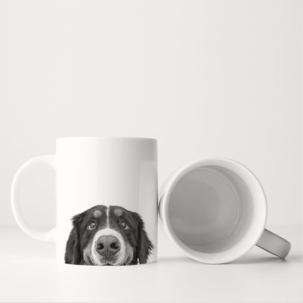 PEEKING BERNESE MOUNTAIN DOG MUG