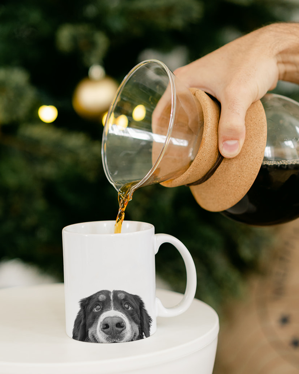 PEEKING BERNESE MOUNTAIN DOG MUG