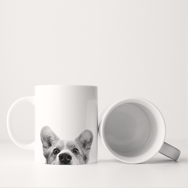 PEEKING CORGI MUG