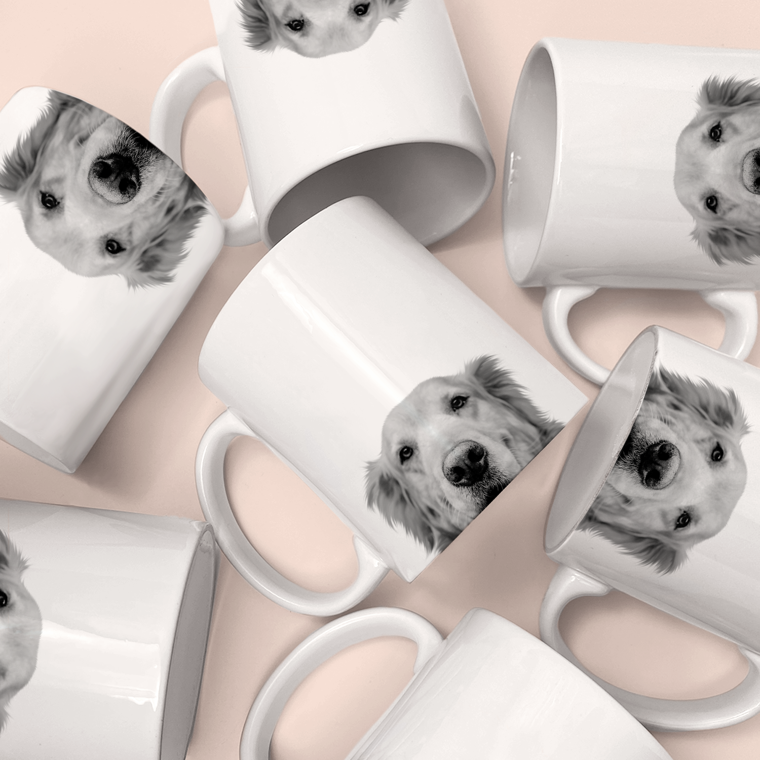 PEEKING GOLDEN RETRIEVER MUG