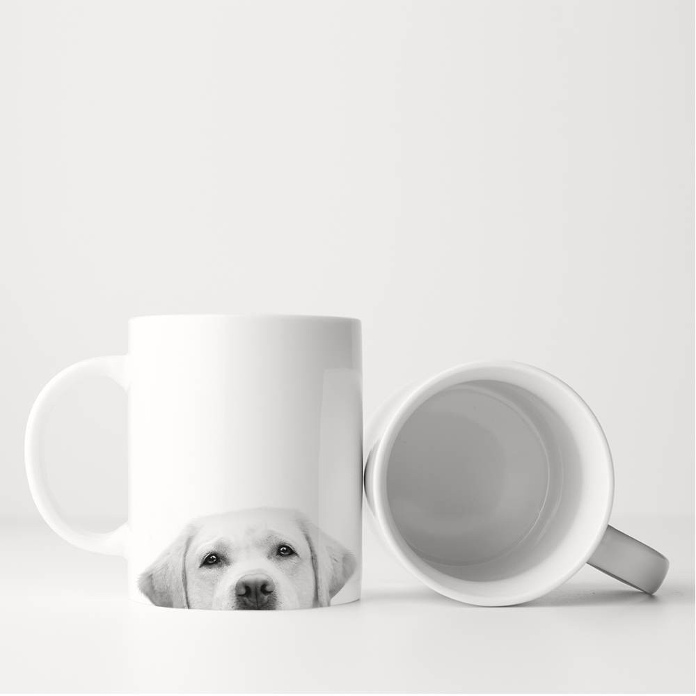 PEEKING YELLOW LAB MUG