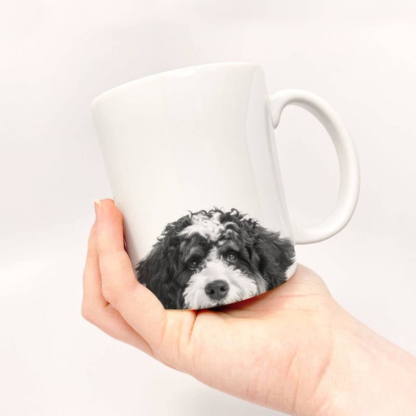 PEEKING BERNEDOODLE MUG