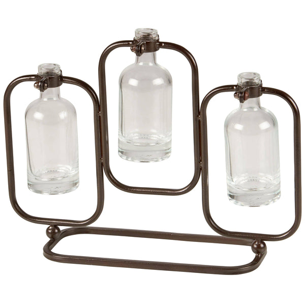 GLASS TRIO TEST TUBE VASE