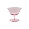 8 OZ STEMMED COUPE GLASS WITH WHITE RIM, PINK