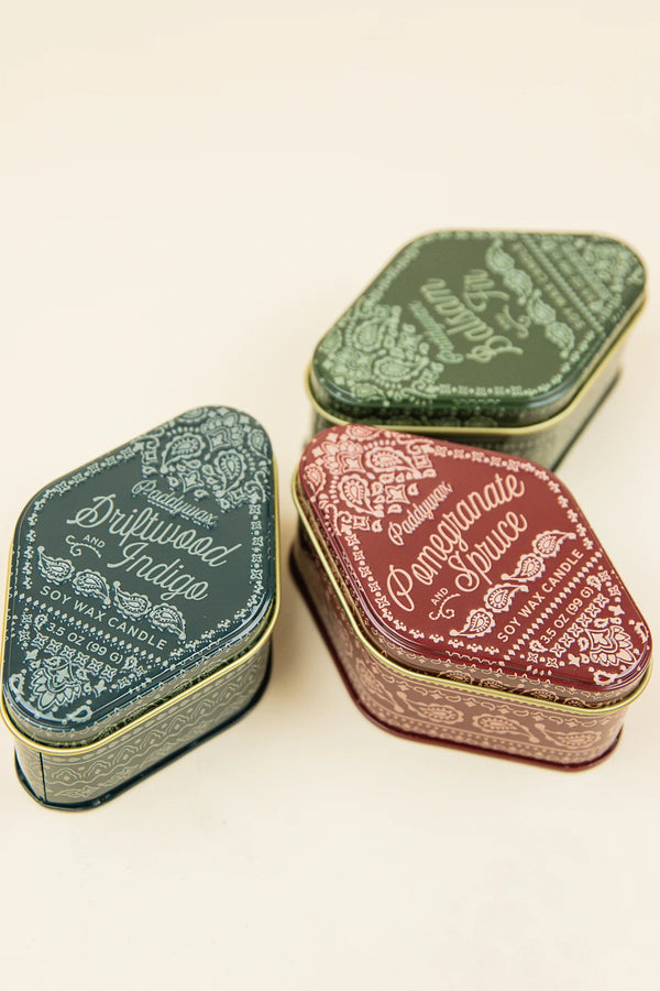 STATION 3.5 O GREEN BANDANA PATTERNED TIN - BALSAM & FIR