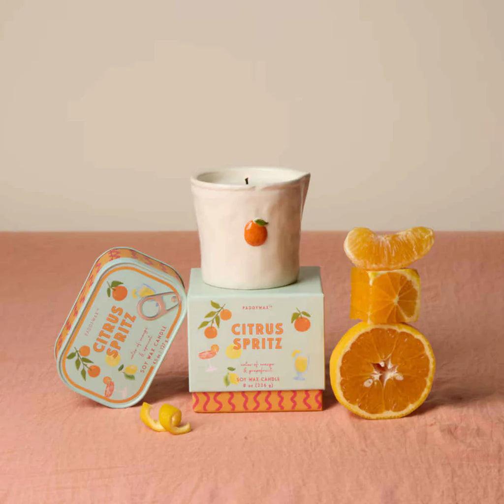 8 OZ BISTRO CERAMIC WITH EMBOSSED ORANGE & PRINTED BOX - CITRUS SPRITZ