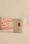 8 OZ BISTRO CERAMIC WITH EMBOSSED STRAWBERRY & PRINTED BOX - STRAWBERRY