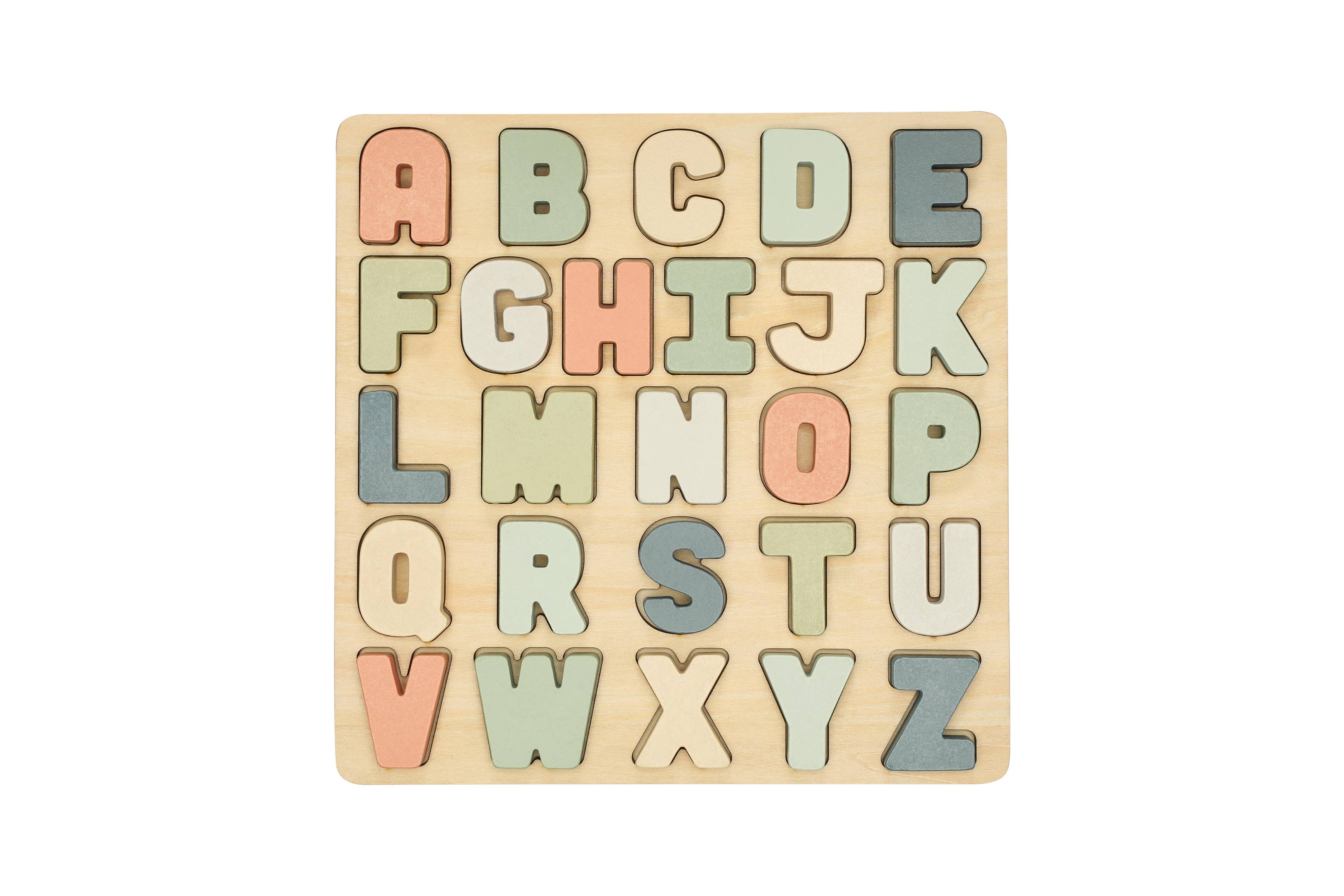 WOODEN ALPHABET PUZZLE, MONTESSORI LEARNING TOY