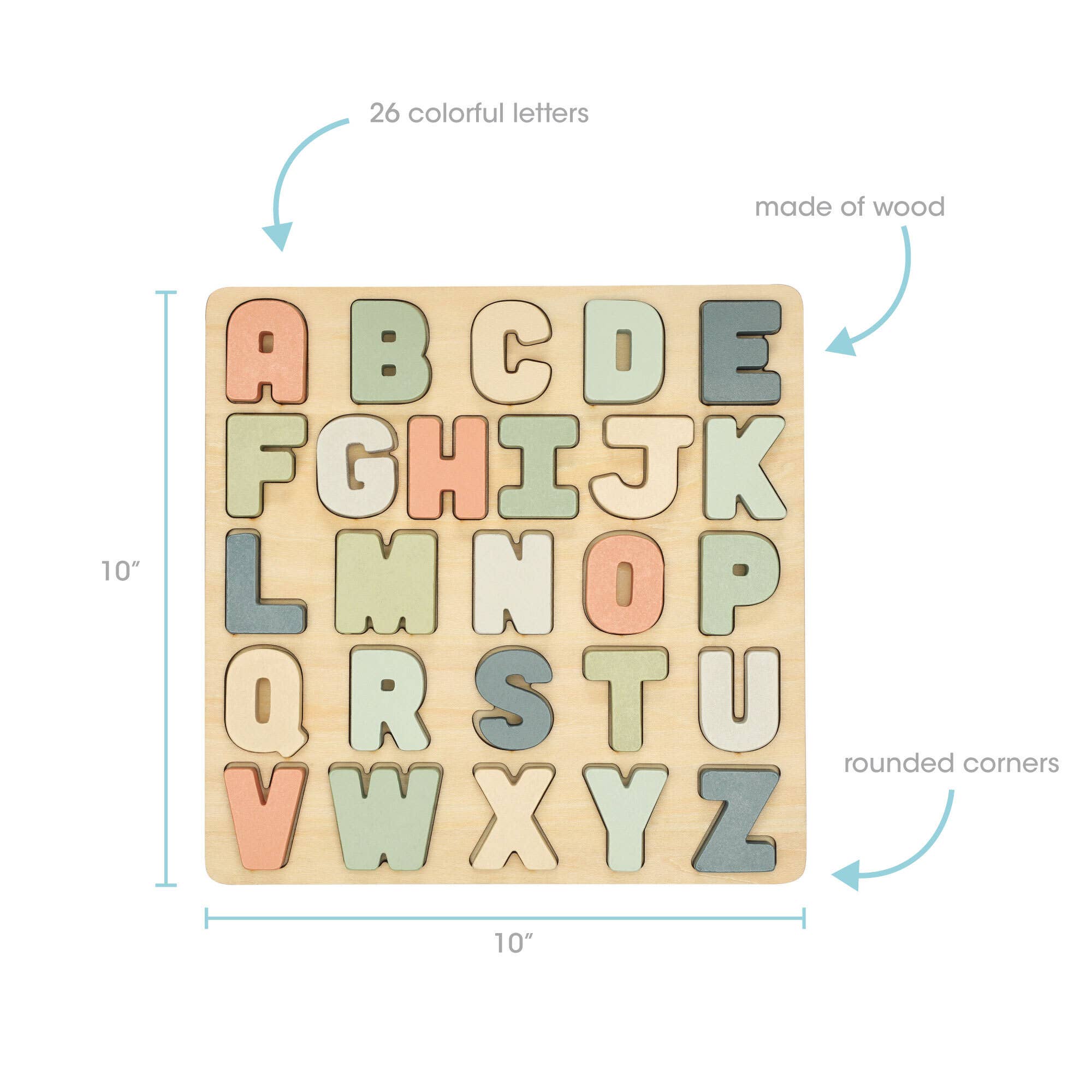 WOODEN ALPHABET PUZZLE, MONTESSORI LEARNING TOY