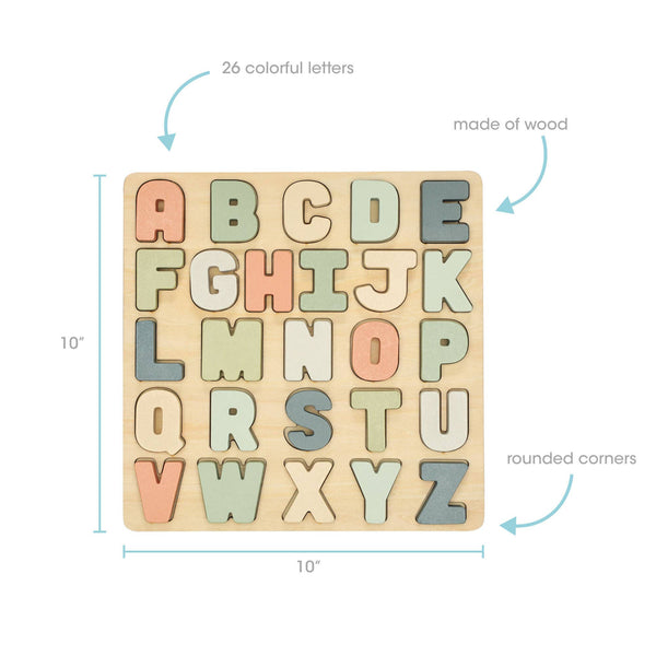 WOODEN ALPHABET PUZZLE, MONTESSORI LEARNING TOY