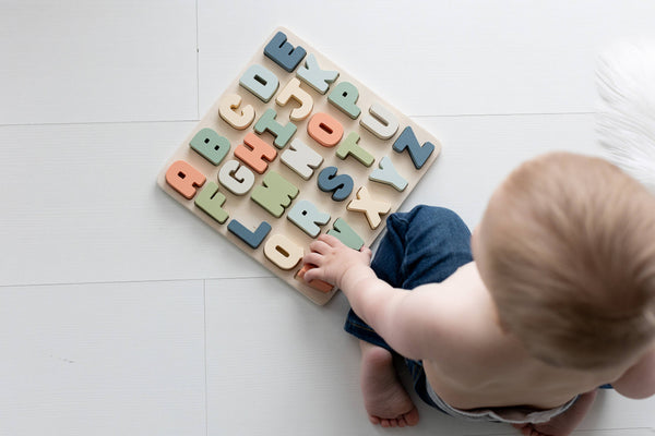 WOODEN ALPHABET PUZZLE, MONTESSORI LEARNING TOY
