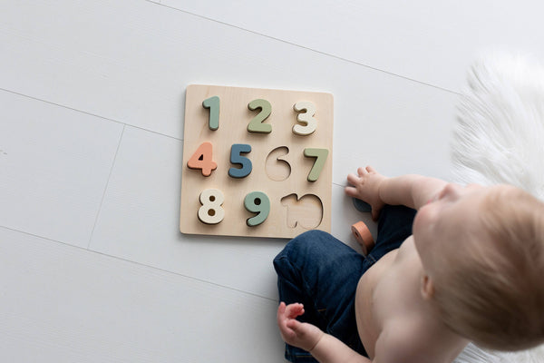 WOODEN NUMBERS PUZZLE, MONTESSORI LEARNING TOY