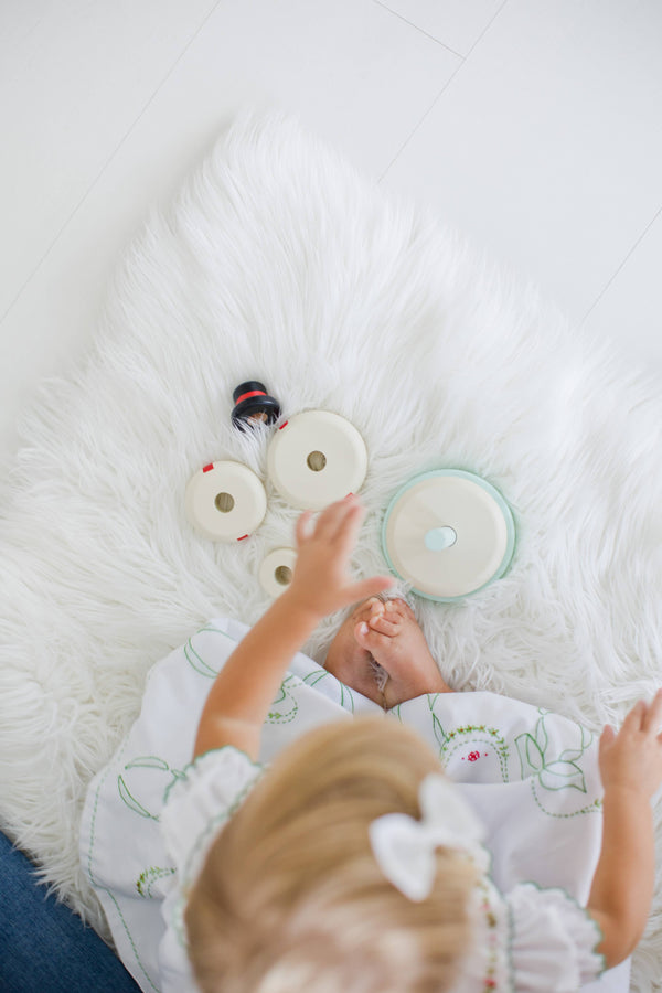 WOODEN SNOWMAN STACKING TOY SET, HOLIDAY BABY TODDLER GIFT