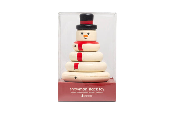 WOODEN SNOWMAN STACKING TOY SET, HOLIDAY BABY TODDLER GIFT