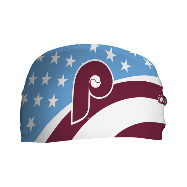 PHILLIES COOLING HEADBAND - COOP STARS & STRIPES W/ RETRO CAP LOGO
