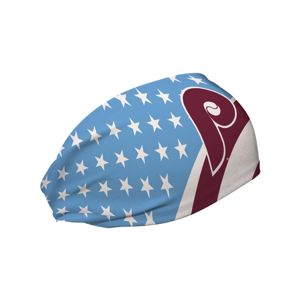 PHILLIES COOLING HEADBAND - COOP STARS & STRIPES W/ RETRO CAP LOGO