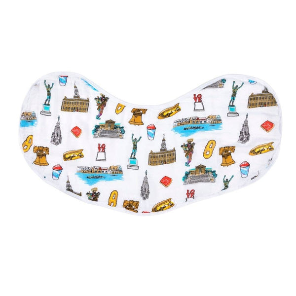 PHILADELPHIA BABY 2-IN-1 BURP CLOTH AND BIB