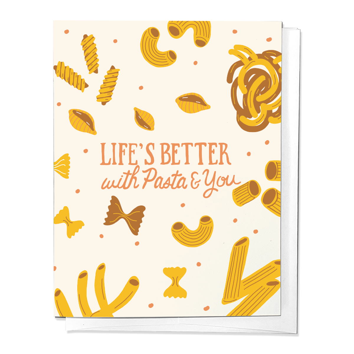 LIFE'S BETTER WITH PASTA AND YOU, LOVE FRIENDSHIP VALENTINE GREETING CARD