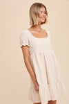 COTTNE GAUZE BABYDOLL HENLEY DRESS