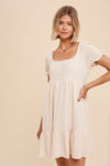 COTTNE GAUZE BABYDOLL HENLEY DRESS